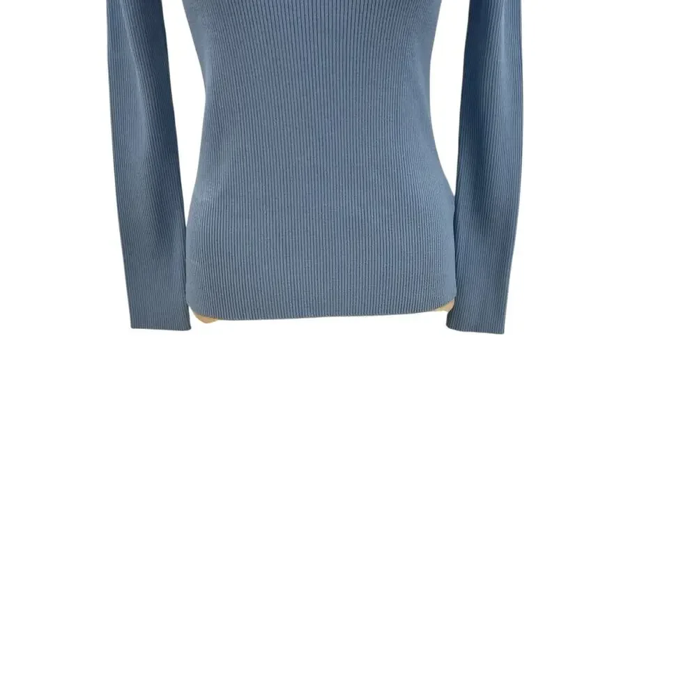 Sandro Spoon Ruffled Sweater Turtleneck Ruffle Cornflower Blue Size 2 US‎ Medium